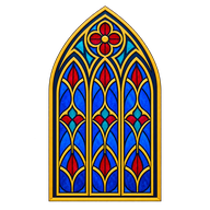 Emblem mit Glasfenstermotiv der Sainte-Chapelle